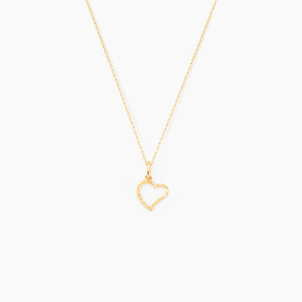 Pendentif Heather Coeur Strie Or Jaune - Pendentifs Femme | Histoire d&rsquo;Or
