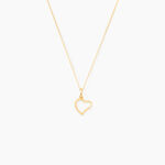 Pendentif Heather Coeur Strie Or Jaune - Pendentifs Femme | Histoire d&rsquo;Or