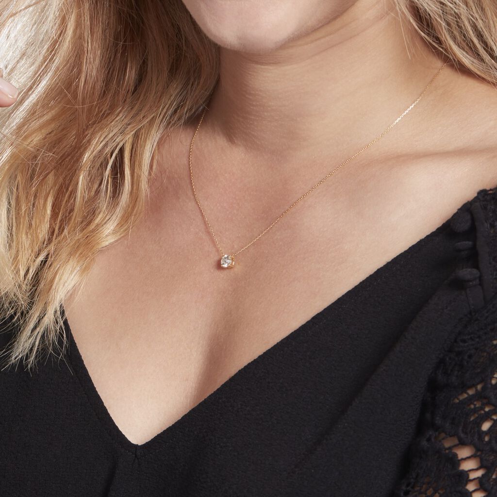 Collier Aphrodite Or Jaune Diamant Synthetique - Colliers Femme | Histoire d’Or