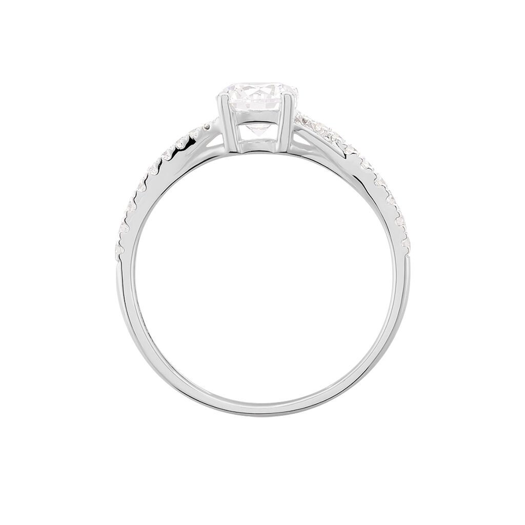 Bague Evita Or Blanc Oxyde De Zirconium - Bagues solitaires Femme | Histoire d&rsquo;Or