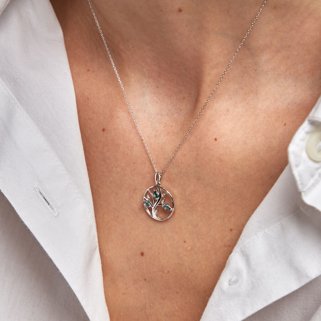 Pendentif Godolieba Or Blanc Topaze - Pendentifs Femme | Histoire d’Or