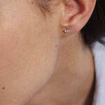 Boucles D'oreilles Puces Eleanor Fleur Or Blanc Oxyde De Zirconium - Clous d'oreilles Femme | Histoire d&rsquo;Or