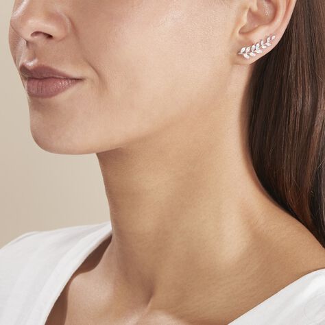 Boucles D'oreilles Grimpantes Sakira Argent Blanc Oxyde De Zirconium - Boucles d'oreilles fantaisie Femme | Histoire d’Or