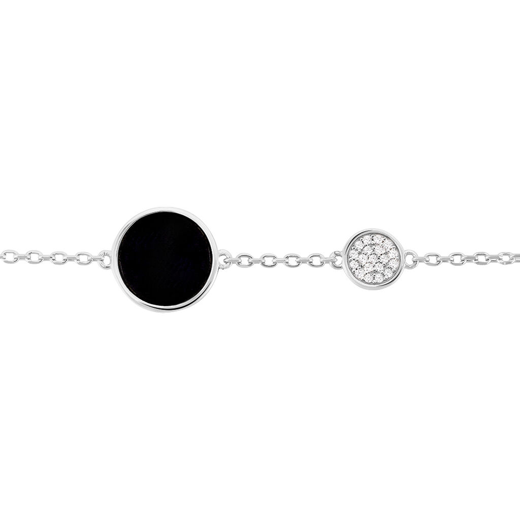 Bracelet Adonya Argent Blanc C&eacute;ramique Et Oxyde De Zirconium - Bracelets Femme | Histoire d&rsquo;Or