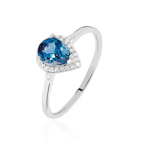 Bague Anatolie Or Blanc Topaze Et Oxyde De Zirconium - Bagues solitaires Femme | Histoire d’Or