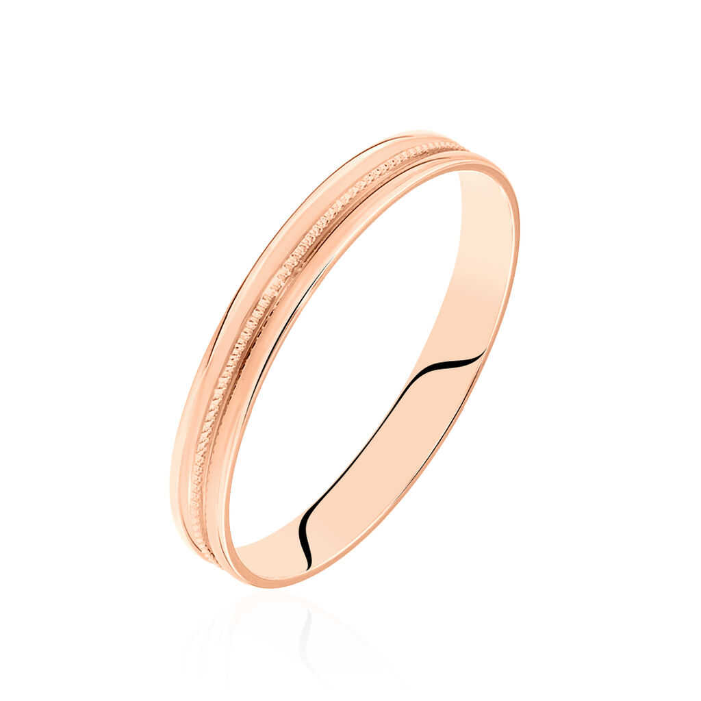 Alliance Effet Perle Ruban Plat Or Rose - Alliances Unisex | Histoire d&rsquo;Or