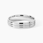 Alliance Basile Ruban Plat Or Blanc - Alliances Unisex | Histoire d&rsquo;Or