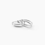 Cr&eacute;oles Double Argent Blanc - Boucles d'oreilles cr&eacute;oles Femme | Histoire d&rsquo;Or