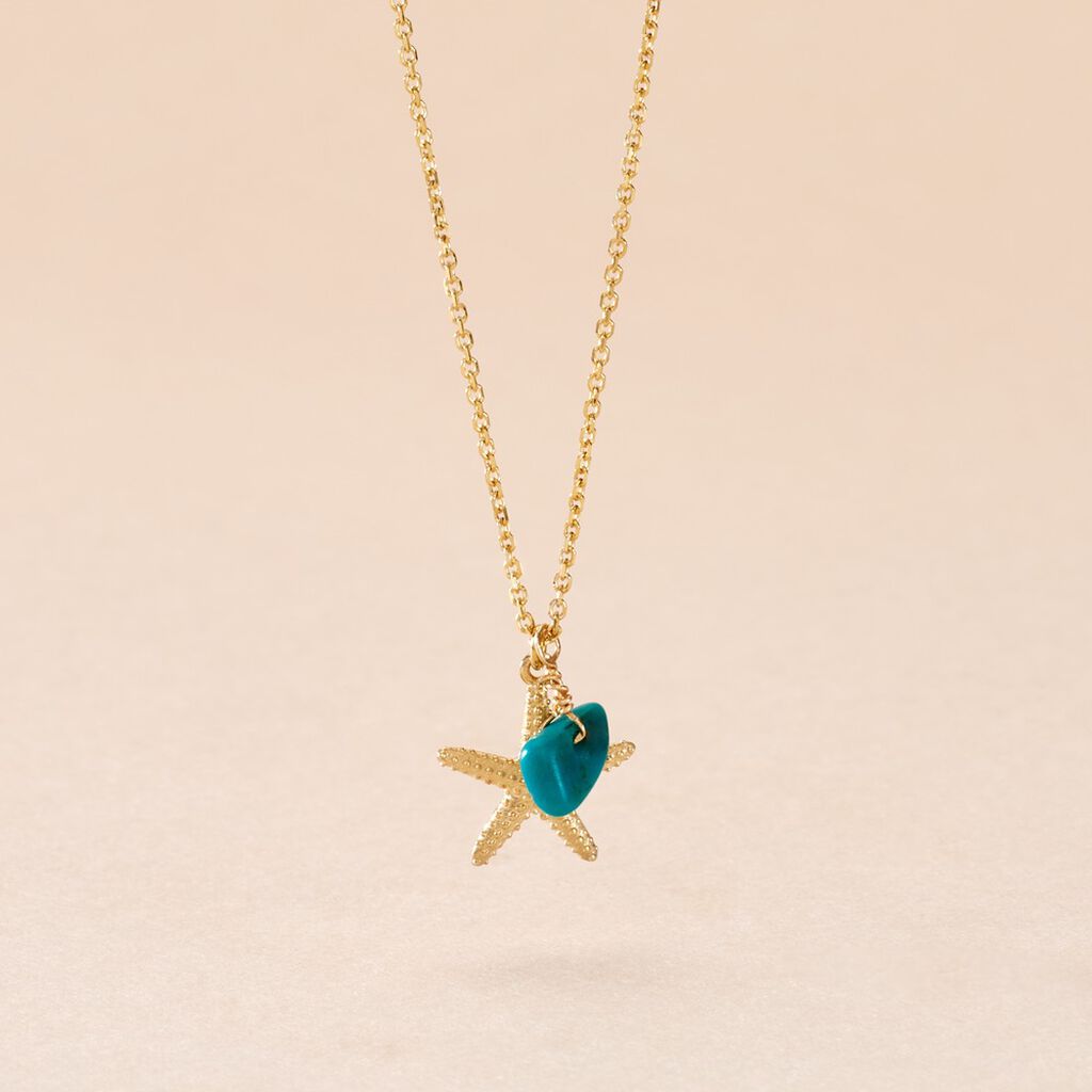 Collier Under The Sea Or Jaune Turquoise - Colliers Femme | Histoire d&rsquo;Or