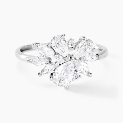 Bague Marquis Or Blanc Oxyde De Zirconium - Bagues solitaires Femme | Histoire d&rsquo;Or