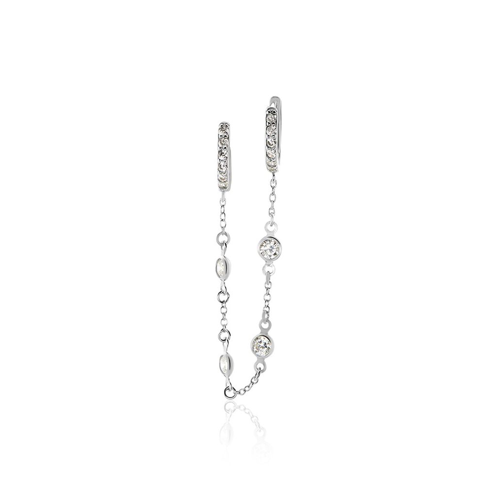 Bijou D'oreille Unitaire Argent Rhodié Gretus Oxydes De Zirconium