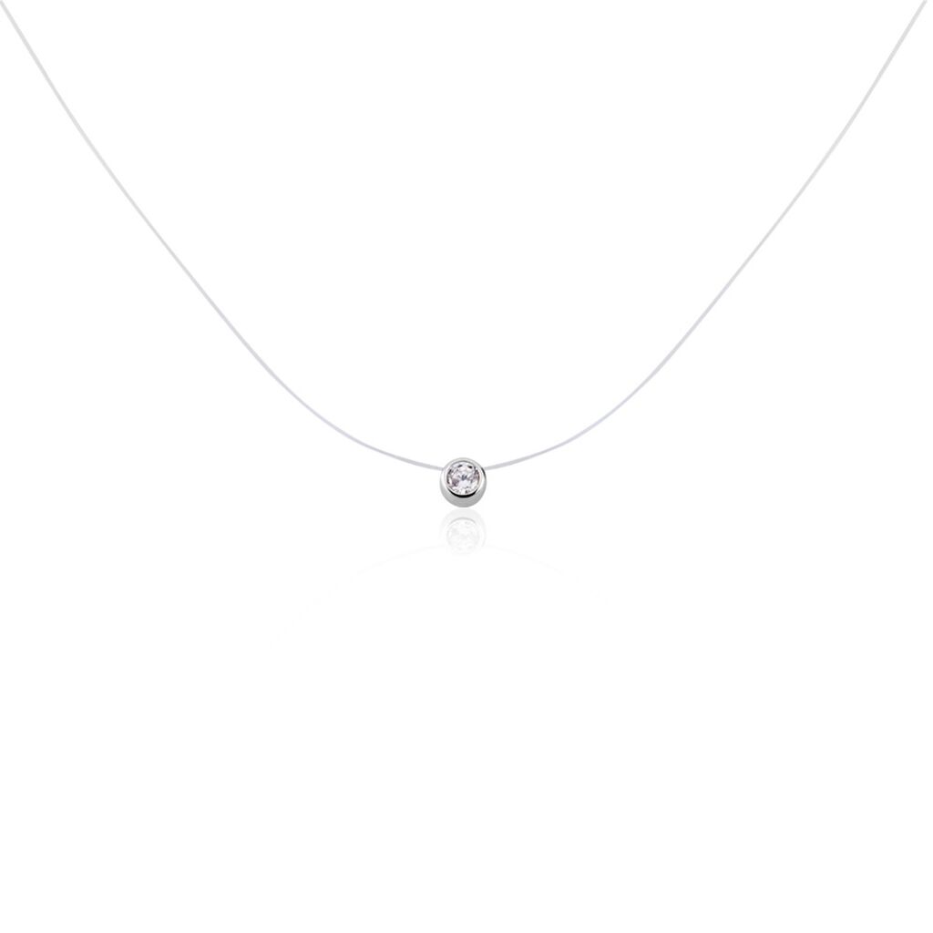 Collier Nylon Argent Blanc Oxyde - Colliers fantaisie Femme | Histoire d&rsquo;Or