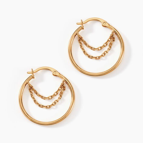 Créoles Omnia Plaqué Or Doré - Boucles d'oreilles créoles Femme | Histoire d’Or
