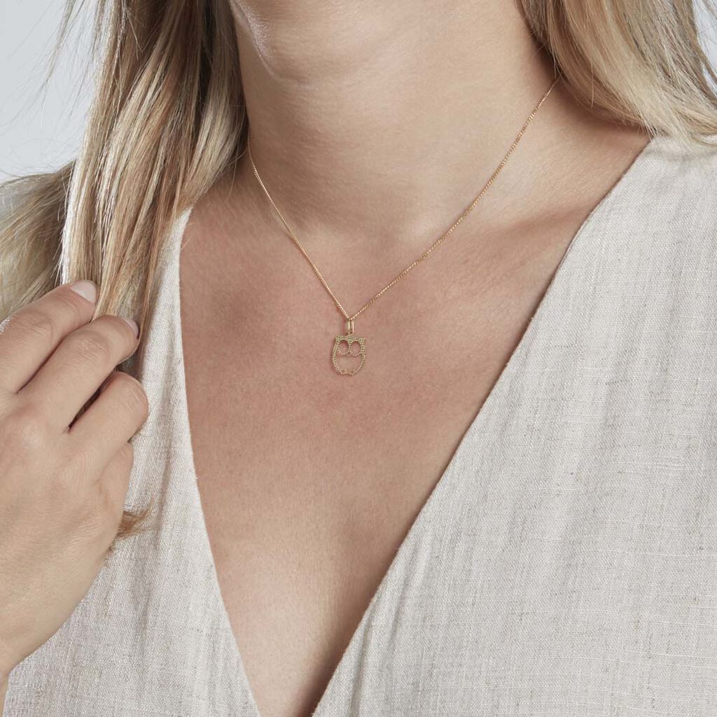 Pendentif Ilies Hibou Or Jaune - Pendentifs Femme | Histoire d’Or