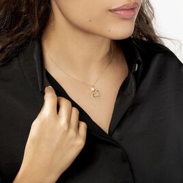 Collier Double Ajoure Or Jaune Perle De Culture - Colliers Coeur Femme | Histoire d’Or