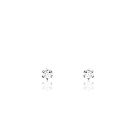 Boucles D'oreilles Puces Allison Argent Blanc Oxyde De Zirconium - Boucles d'oreilles fantaisie Femme | Histoire d’Or