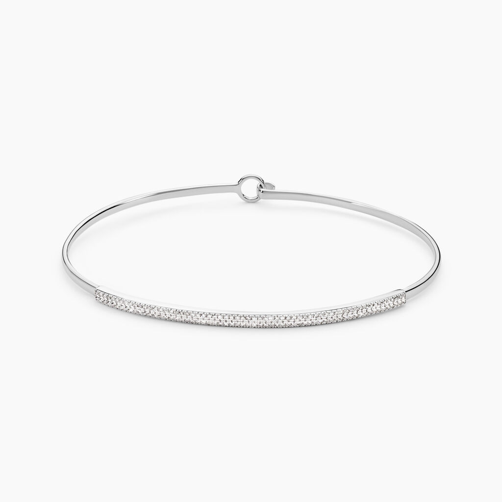 Bracelet Jonc Hermia Blanc Diamant Blanc - Bracelets joncs Femme | Histoire d&rsquo;Or