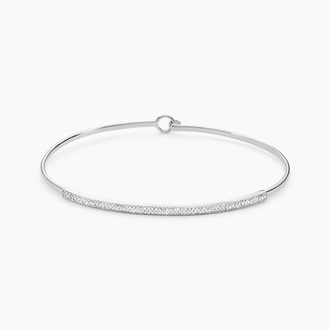 Bracelet Jonc Hermia Blanc Diamant Blanc - Bracelets joncs Femme | Histoire d&rsquo;Or