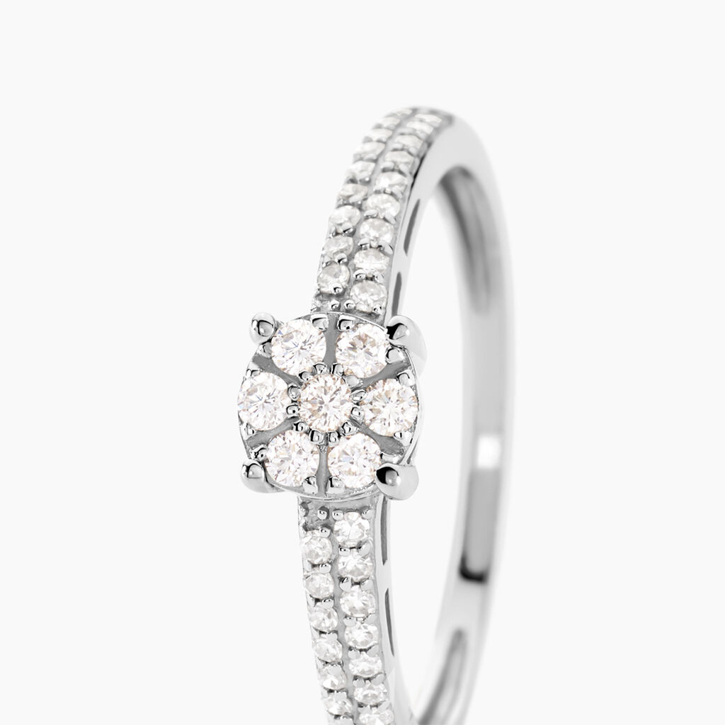 Bague Julia Or Blanc Diamant - Bagues avec pierre Femme | Histoire d’Or