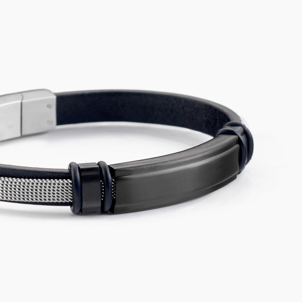 Bracelet Cuir De Vache Noir - Bracelets Cuir Homme | Histoire d&rsquo;Or