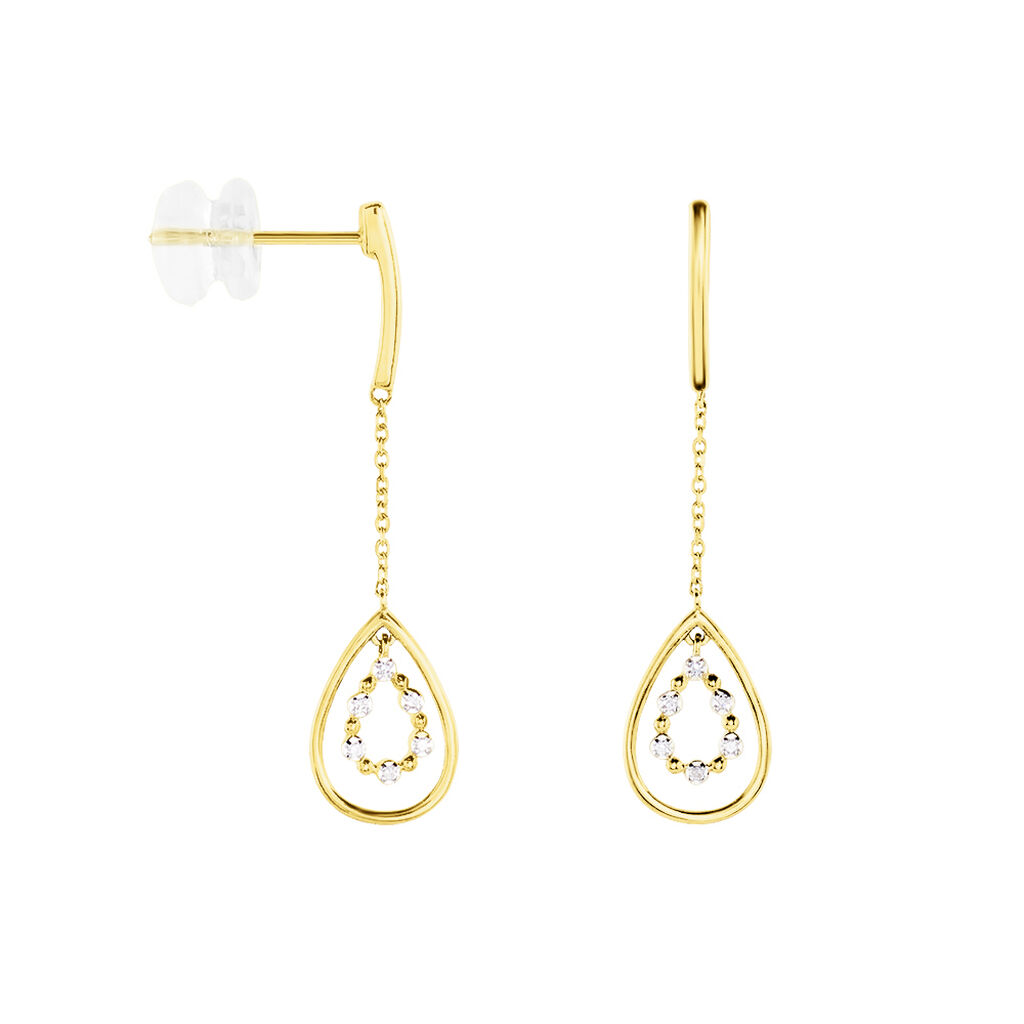 Boucles D'oreilles Pendantes Marganela Or Jaune Diamant - Boucles d'oreilles pendantes Femme | Histoire d’Or