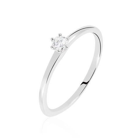 Bague Solitaire Natalia Or Blanc Diamant - Bagues solitaires Femme | Histoire d’Or