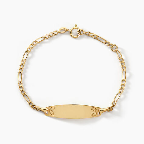 Bracelet Identité Bartolomee Maille Alternee 1/3 3 Or Jaune - Bracelets Communion Enfant | Histoire d’Or