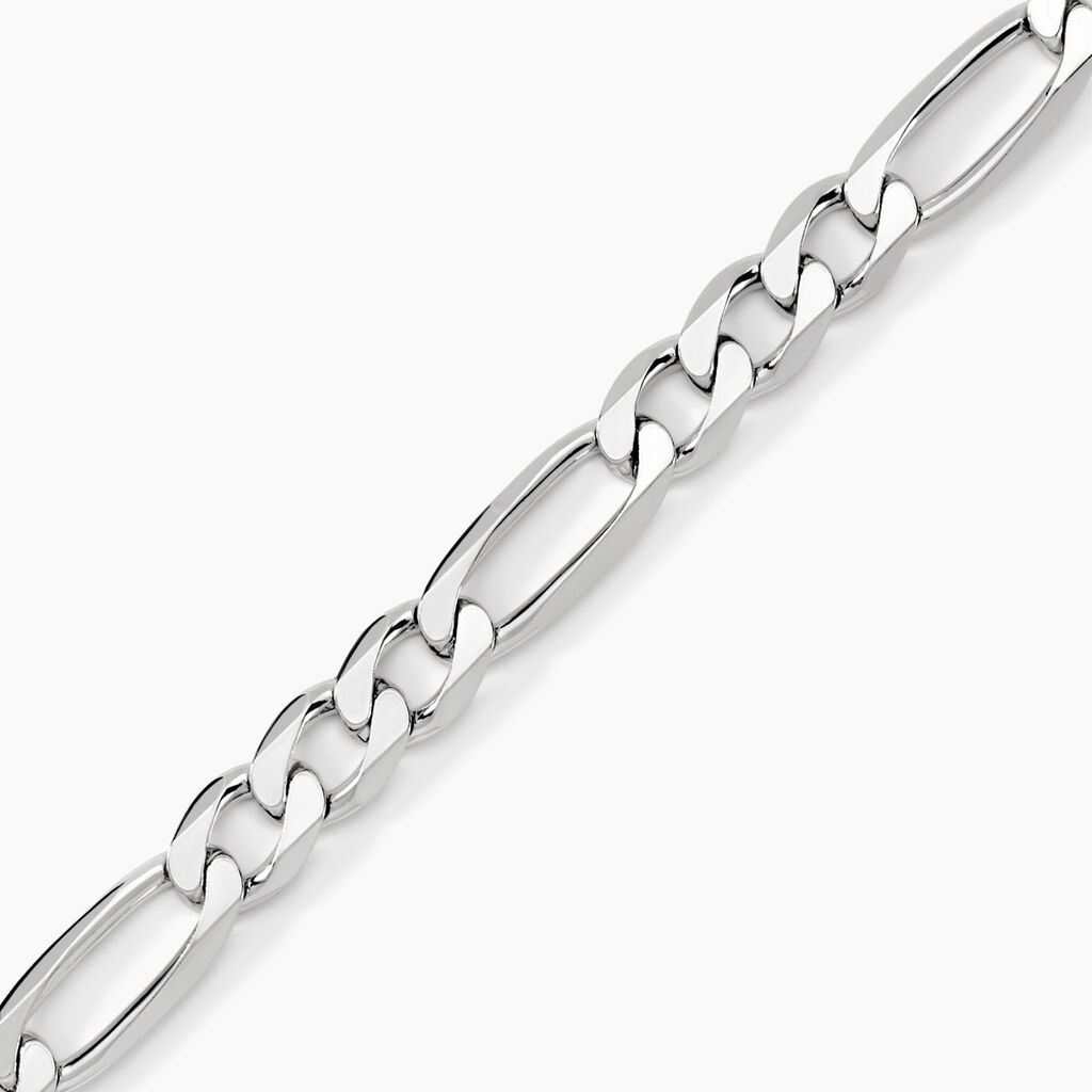 Bracelet Vivian Maille Alternee 1/3 Argent Blanc - Bracelets chaîne Homme | Histoire d’Or