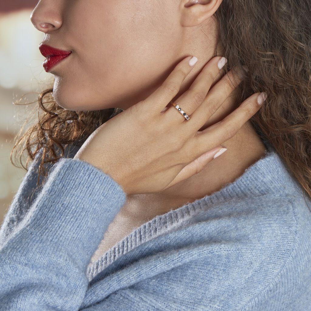 Bague Isee Plaqué Or Oxydes De Zirconium - Bagues avec pierre Femme | Histoire d’Or