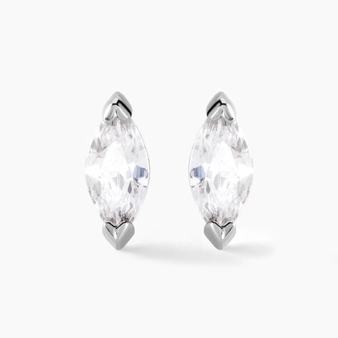 Boucles D'oreilles Puces Eclat D'Aurore Argent Blanc Oxydes De Zirconium - Boucles d'oreilles fantaisie Femme | Histoire d&rsquo;Or