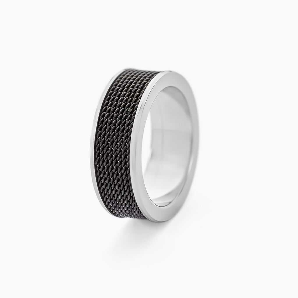 Bague Black Love Acier Bicolore - Bagues fantaisie Homme | Histoire d&rsquo;Or