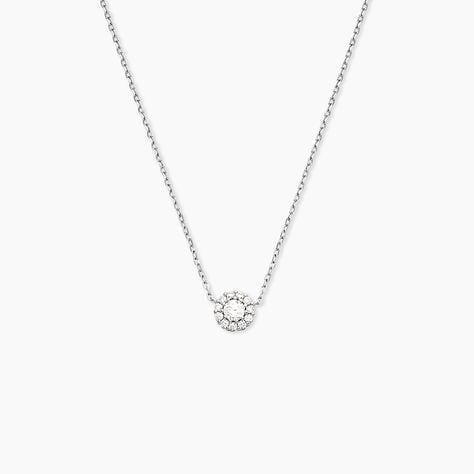 Collier Swanny Argent Blanc Oxyde De Zirconium - Colliers fantaisie Femme | Histoire d&rsquo;Or