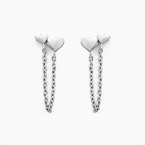 Boucles D'oreilles Pendantes Te Amo Argent Blanc - Boucles d'oreilles fantaisie Femme | Histoire d&rsquo;Or