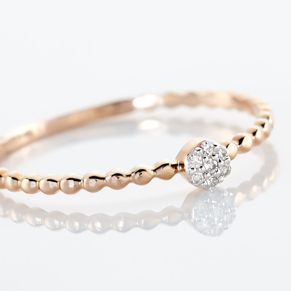 Bague Solitaire Gaxina Or Rose Diamant - Bagues solitaires Femme | Histoire d&rsquo;Or