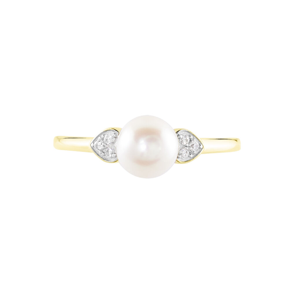 Bague Andromaque Or Jaune Perle De Culture Oxyde - Bagues avec pierre Femme | Histoire d’Or