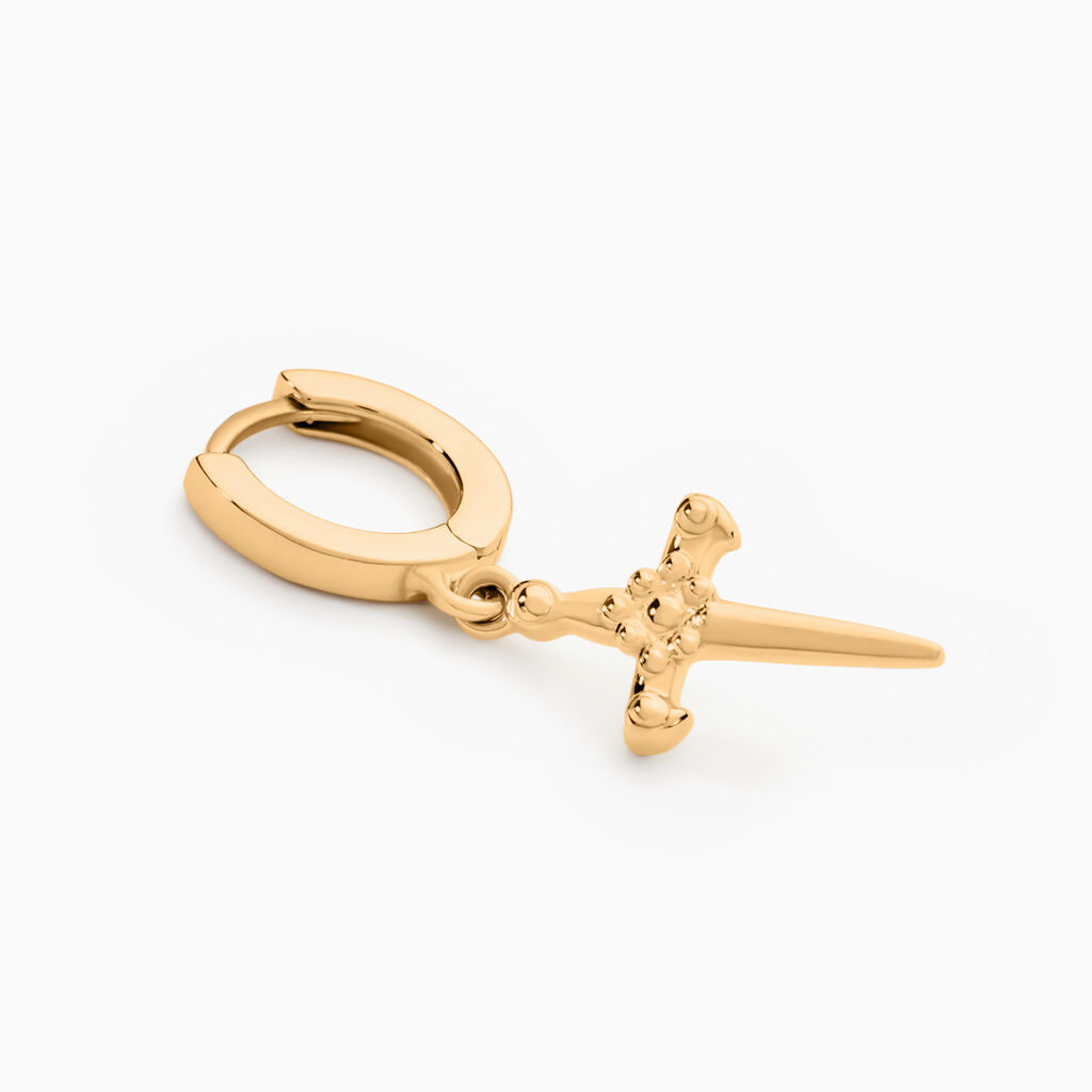 Créole Unitaire Harvey Plaqué Or Jaune - Boucles d'oreilles créoles Homme | Histoire d’Or