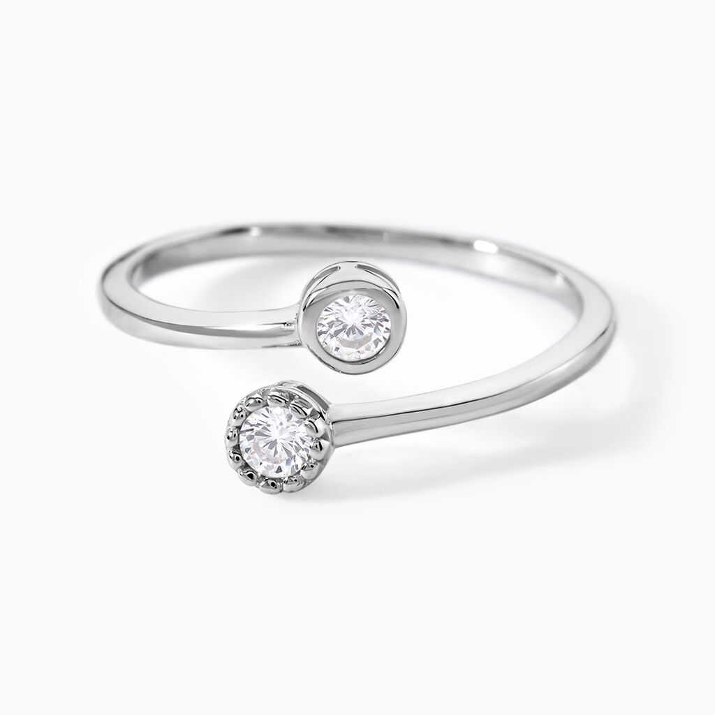Bague Ajustable Mechte 1 Argent Blanc Oxyde De Zirconium - Bagues avec pierre Femme | Histoire d&rsquo;Or