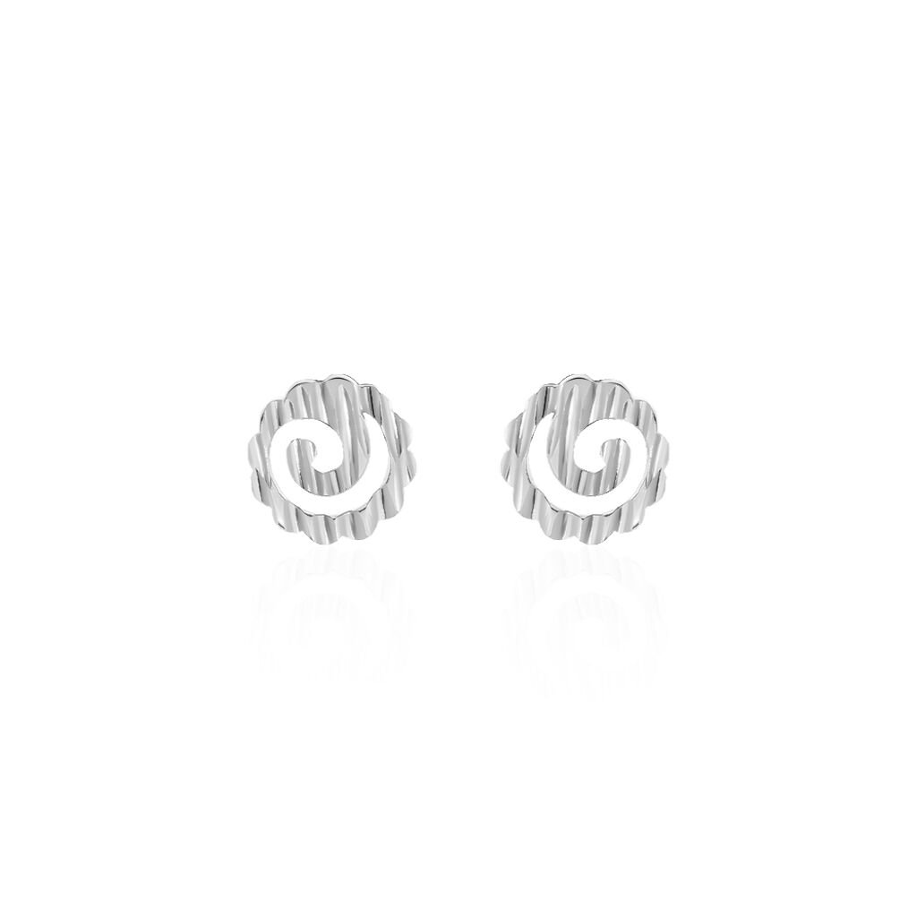 Boucles D'oreilles Puces Selima Argent Blanc - Boucles d'oreilles fantaisie Femme | Histoire d&rsquo;Or