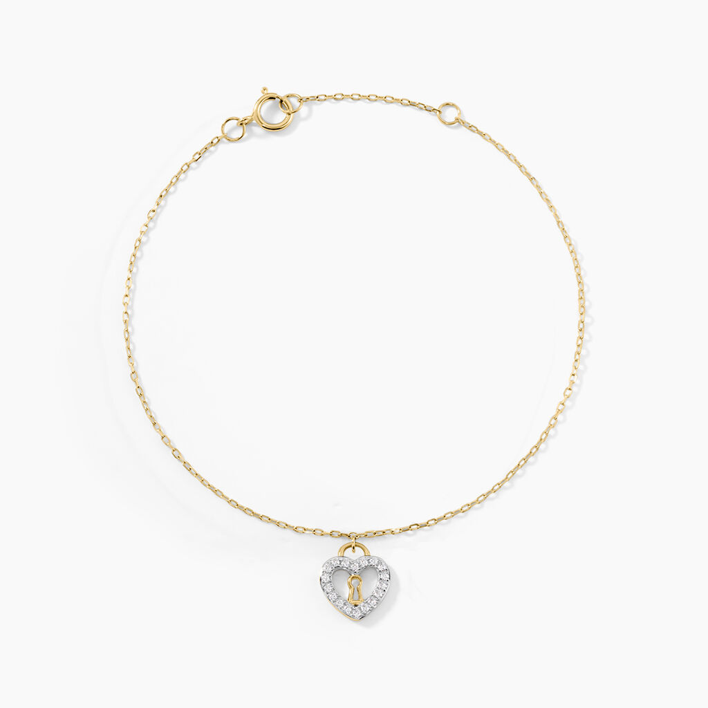 Bracelet Luchetto Or Jaune Oxyde De Zirconium - Bracelets Femme | Histoire d&rsquo;Or