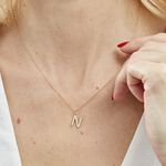 Pendentif Lettre N Or Jaune Oxyde - Pendentifs Famille | Histoire d&rsquo;Or