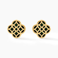 Boucles D'oreilles Puces Rosalite Or Jaune Malachite
