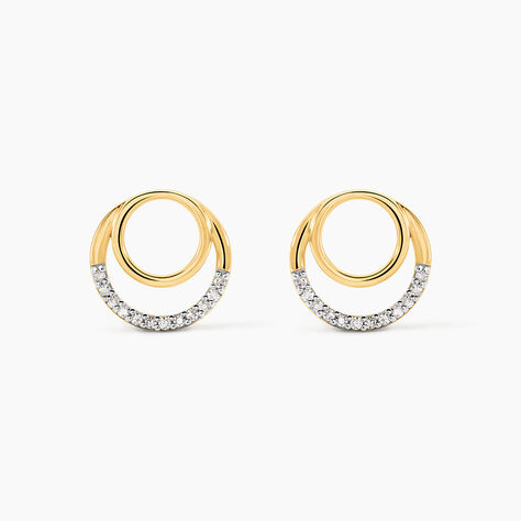 Boucles D'oreilles Puces Atlanta Or Jaune Diamant - Clous d'oreilles Femme | Histoire d&rsquo;Or
