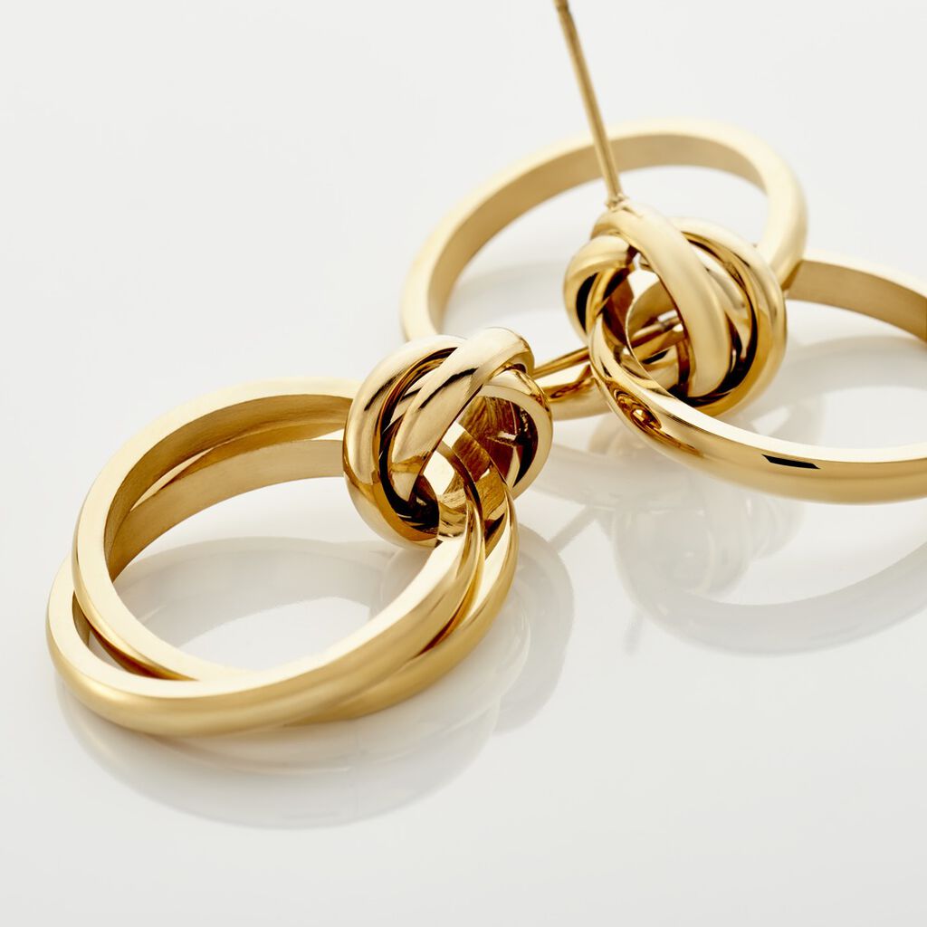 Boucles D'oreilles Pendantes Allobrox Acier Dore - Boucles d'oreilles fantaisie Femme | Histoire d&rsquo;Or
