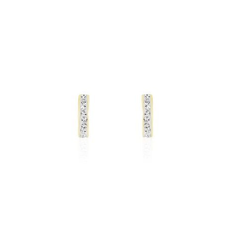Boucles D'oreilles Puces Youssa Barrettes Or Jaune Strass - Clous d'oreilles Femme | Histoire d’Or