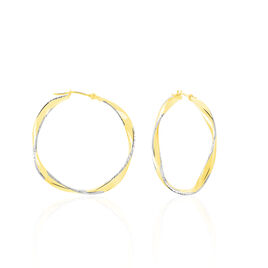 Créoles Ayah Diamantees Fil Vrille Or Bicolore - Boucles d'oreilles créoles Femme | Histoire d’Or