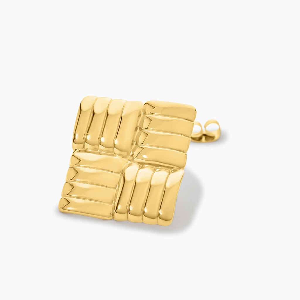 Boucles D'Oreilles Puces Lilly Acier Jaune - Boucles d'oreilles fantaisie Femme | Histoire d’Or