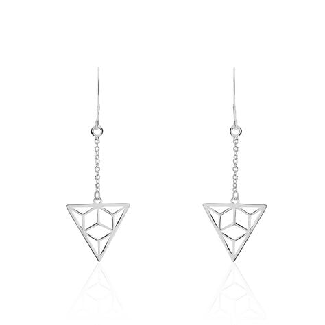 Boucles D'oreilles Pendantes Fidela Argent Blanc - Boucles d'oreilles fantaisie Femme | Histoire d’Or