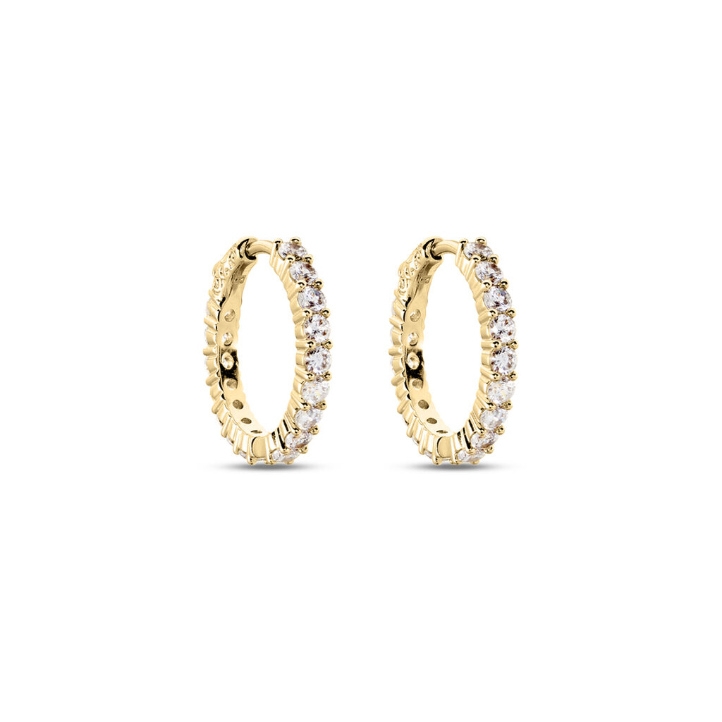 Créoles Zoelia Plaqué Or Jaune Oxyde De Zirconium - Boucles d'oreilles créoles Femme | Histoire d’Or