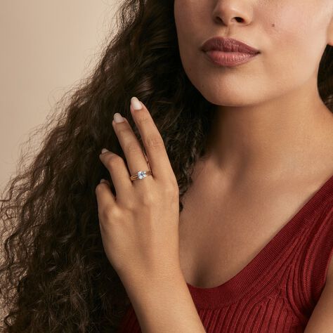 Bague Sidoine Or Bicolore Topaze - Bagues solitaires Femme | Histoire d’Or
