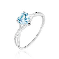 Bague Clothilde Or Blanc Topaze Et Oxyde De Zirconium